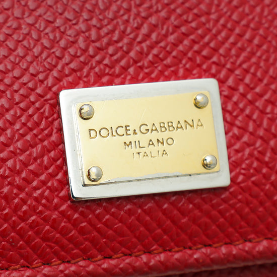 Dolce & Gabbana Red Dauphine Sicily Bifold Wallet