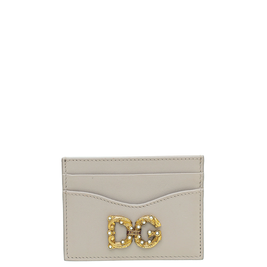 Dolce & Gabbana Poudre Pink Baroque DG Logo Card Case