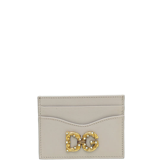 Dolce & Gabbana Poudre Pink Baroque DG Logo Card Case