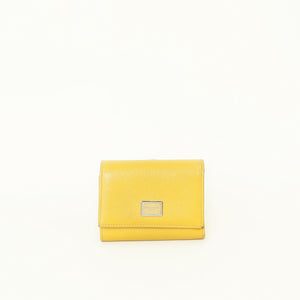 Dolce & Gabbana Yellow Dauphine Small Fold Wallet