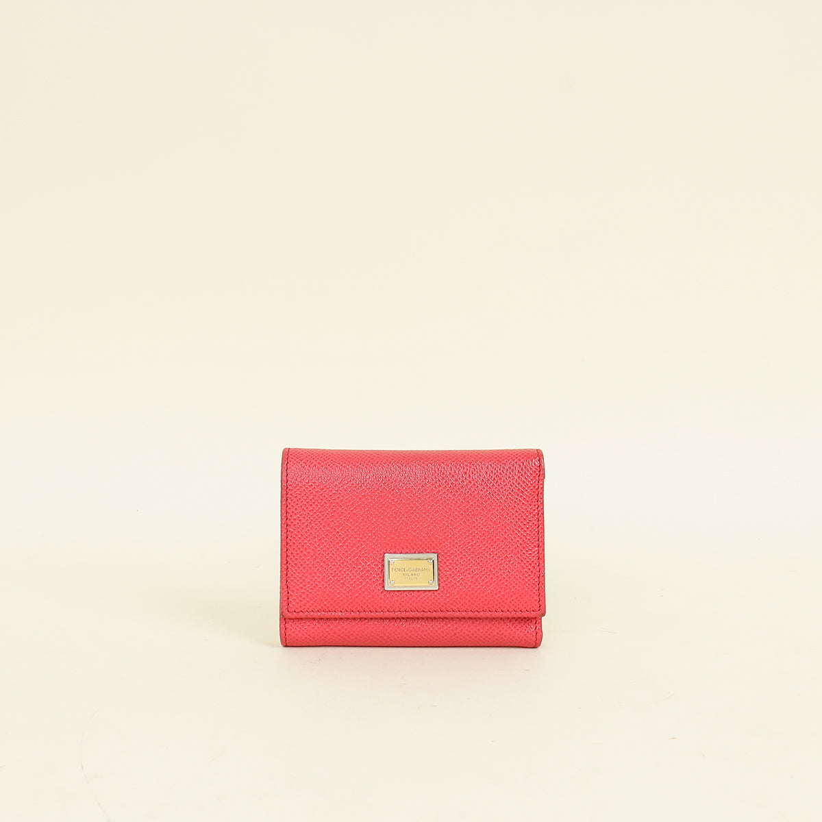 Dolce & Gabbana Red Trifold Compact Wallet