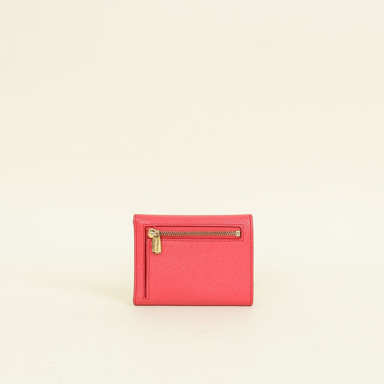 Dolce & Gabbana Red Trifold Compact Wallet