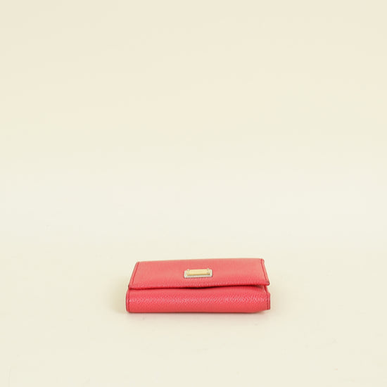 Dolce & Gabbana Red Trifold Compact Wallet