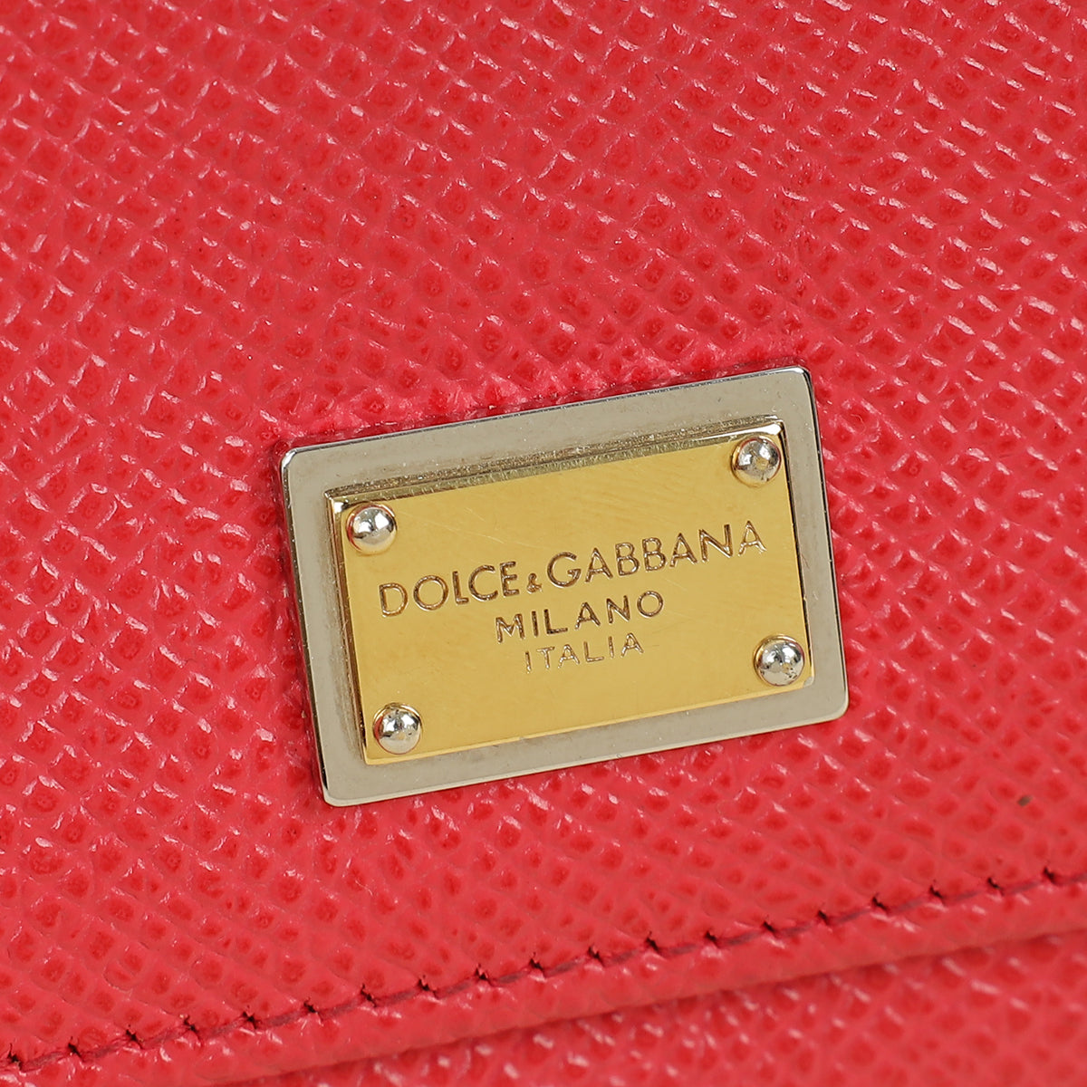 Dolce & Gabbana Red Trifold Compact Wallet