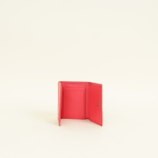 Dolce & Gabbana Red Trifold Compact Wallet