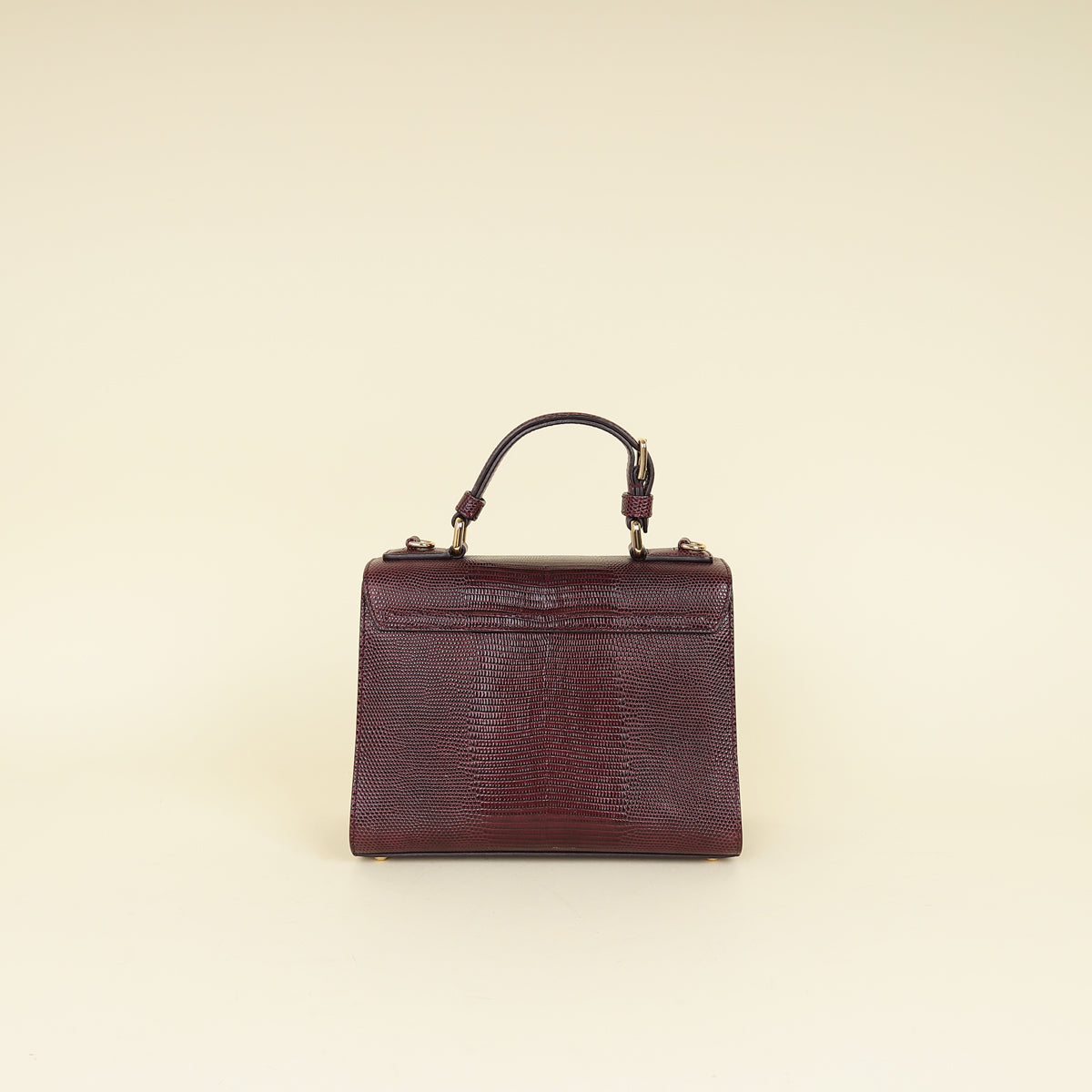 Dolce & Gabbana Burgundy Lizard Embossed Monica Small Bag