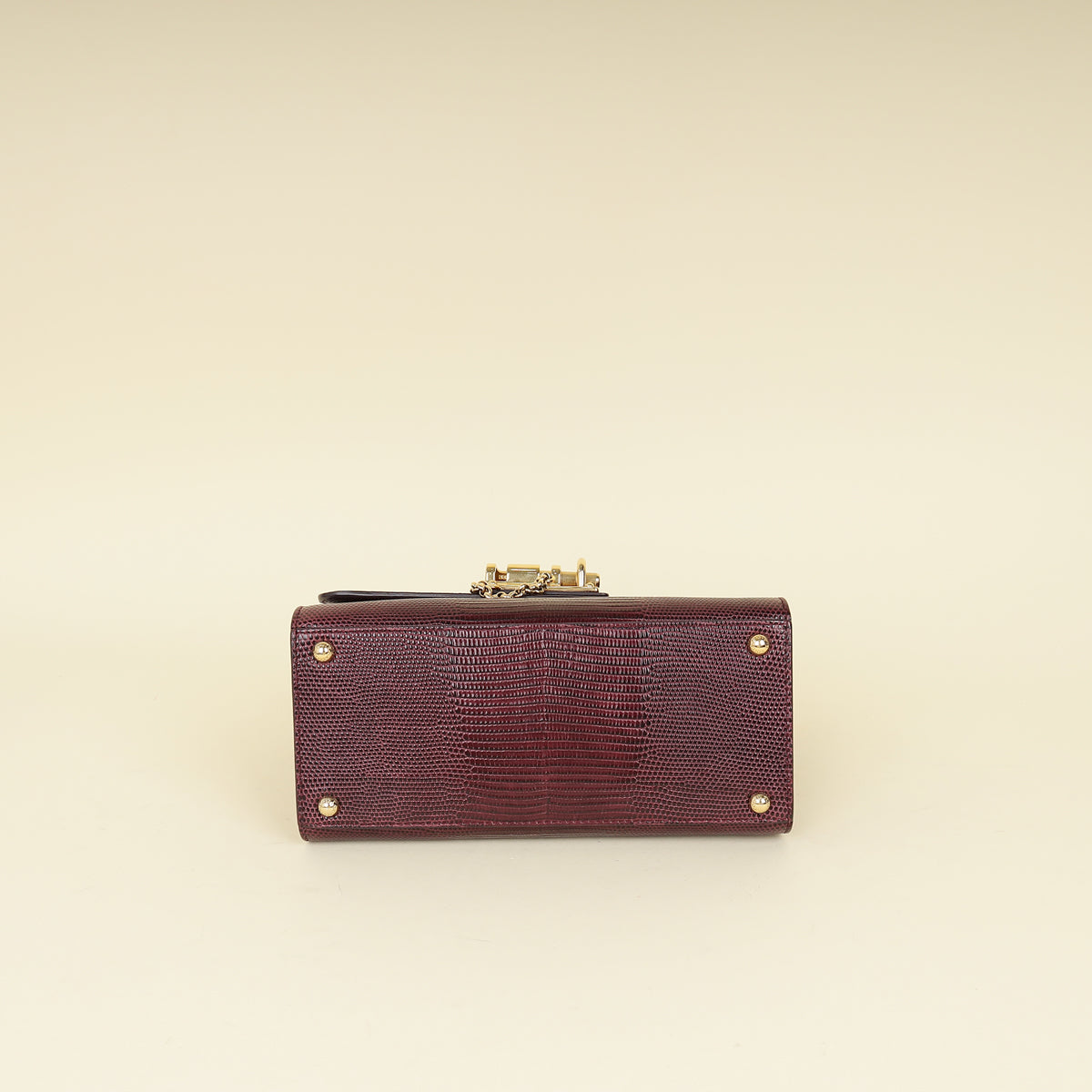 Dolce & Gabbana Burgundy Lizard Embossed Monica Small Bag