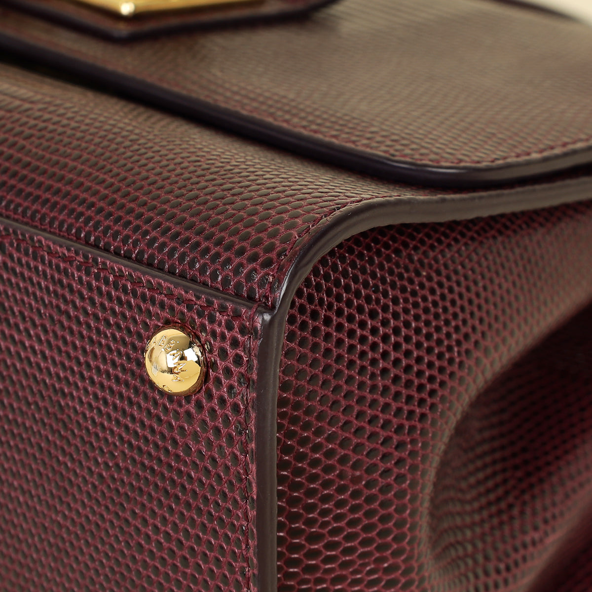 Dolce & Gabbana Burgundy Lizard Embossed Monica Small Bag