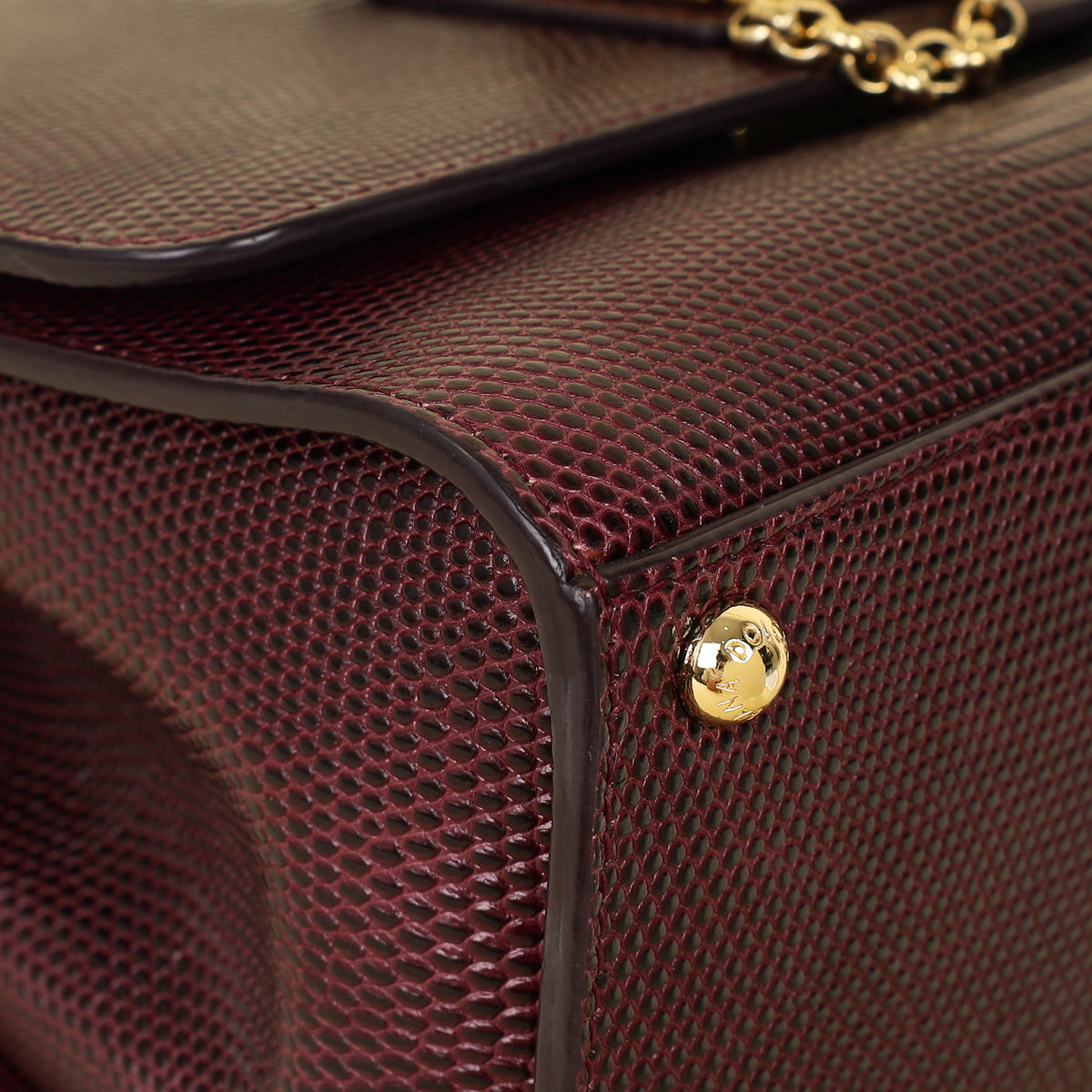Dolce & Gabbana Burgundy Lizard Embossed Monica Small Bag