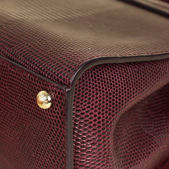Dolce & Gabbana Burgundy Lizard Embossed Monica Small Bag
