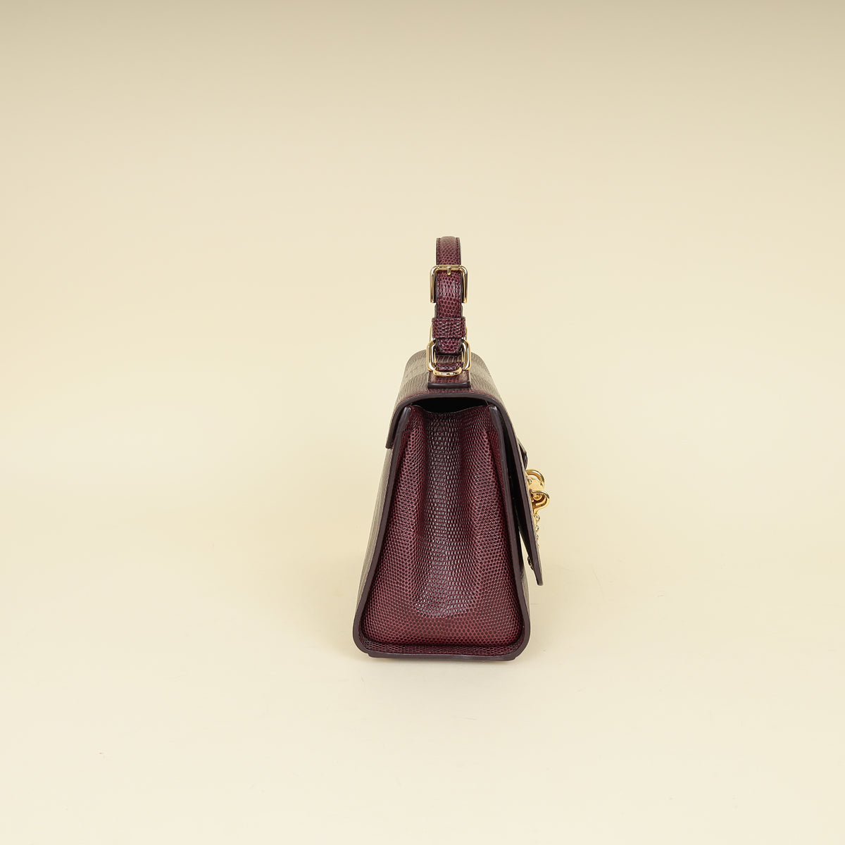 Dolce & Gabbana Burgundy Lizard Embossed Monica Small Bag