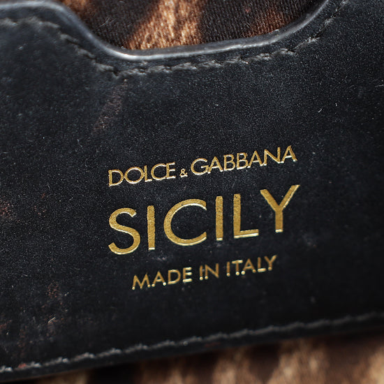 Dolce & Gabbana Burgundy Iguana Print Sicily Small Bag