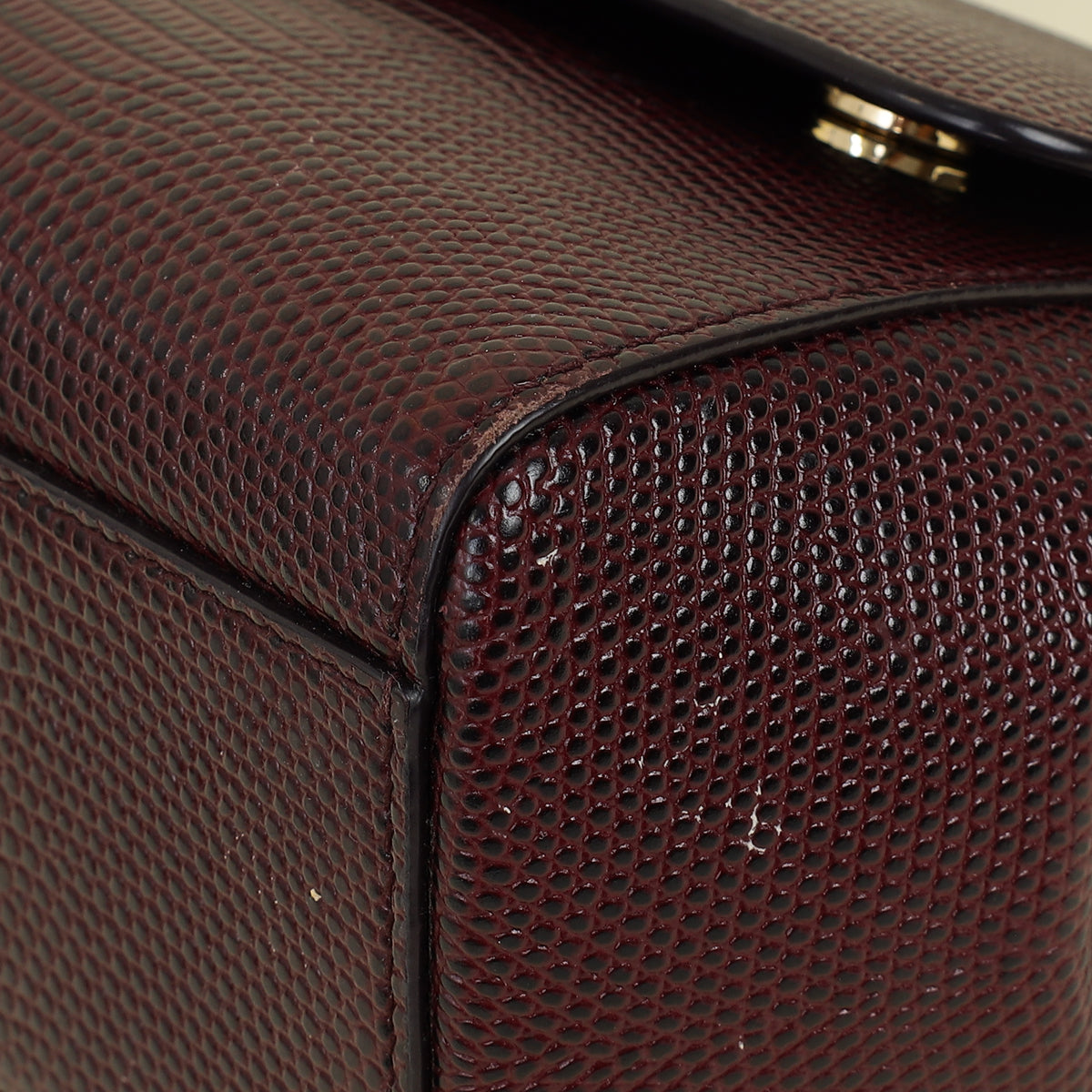 Dolce & Gabbana Burgundy Iguana Print Sicily Small Bag