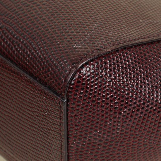 Dolce & Gabbana Burgundy Iguana Print Sicily Small Bag