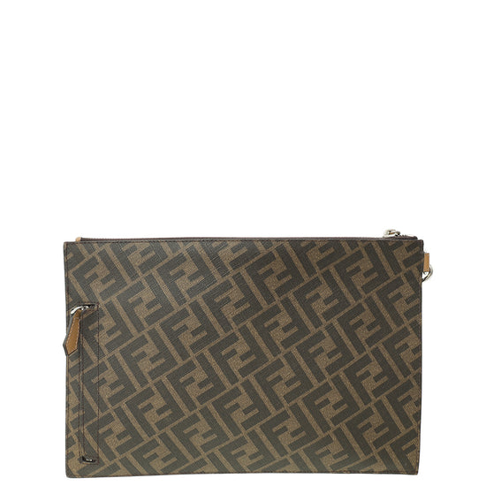 Fendi Tricolor Diagonal Flat Pouch