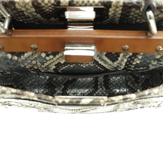 Fendi Tricolor Python Selleria Mini Peekaboo Bag