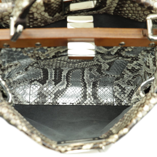 Fendi Tricolor Python Selleria Mini Peekaboo Bag