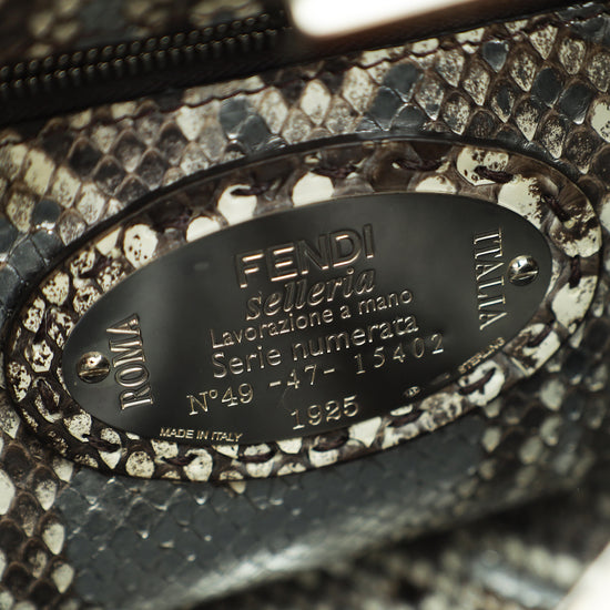 Fendi Tricolor Python Selleria Mini Peekaboo Bag