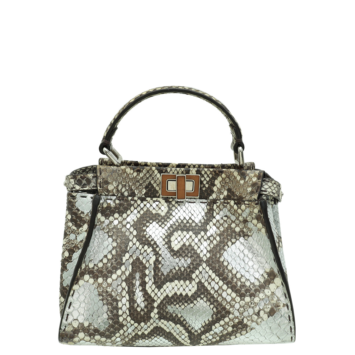 Fendi Tricolor Python Selleria Mini Peekaboo Bag