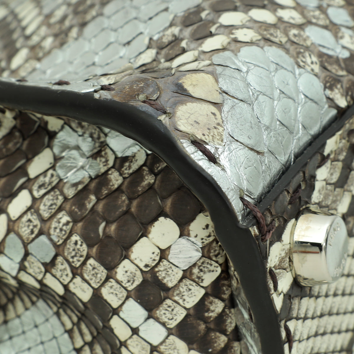 Fendi Tricolor Python Selleria Mini Peekaboo Bag