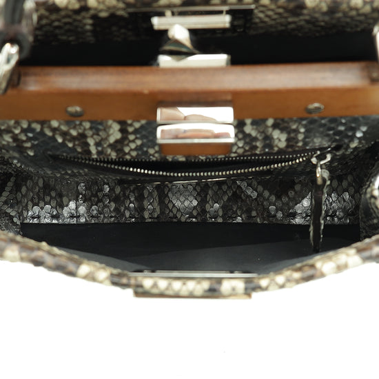 Fendi Tricolor Python Selleria Mini Peekaboo Bag