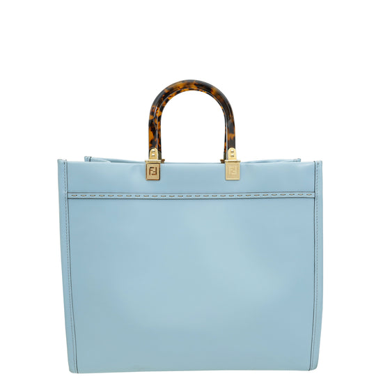 Fendi Sky Blue Sunshine “FENDI ROMA” Shopper Medium Bag