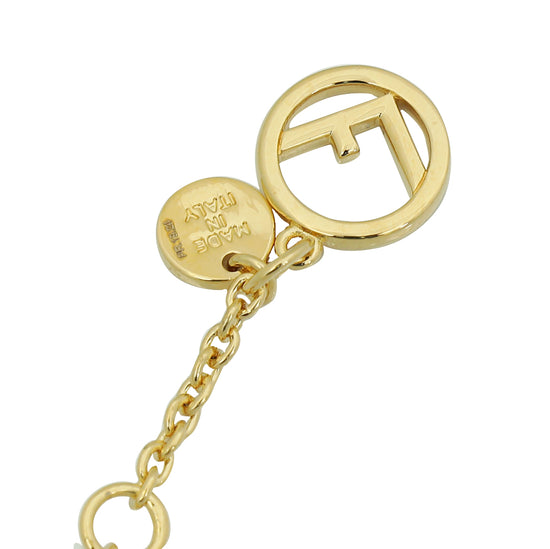 Fendi Gold F is Fendi Bracelet W/ Crystal