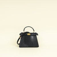 Fendi Black Lizard ISeeU Petite Peekaboo Bag