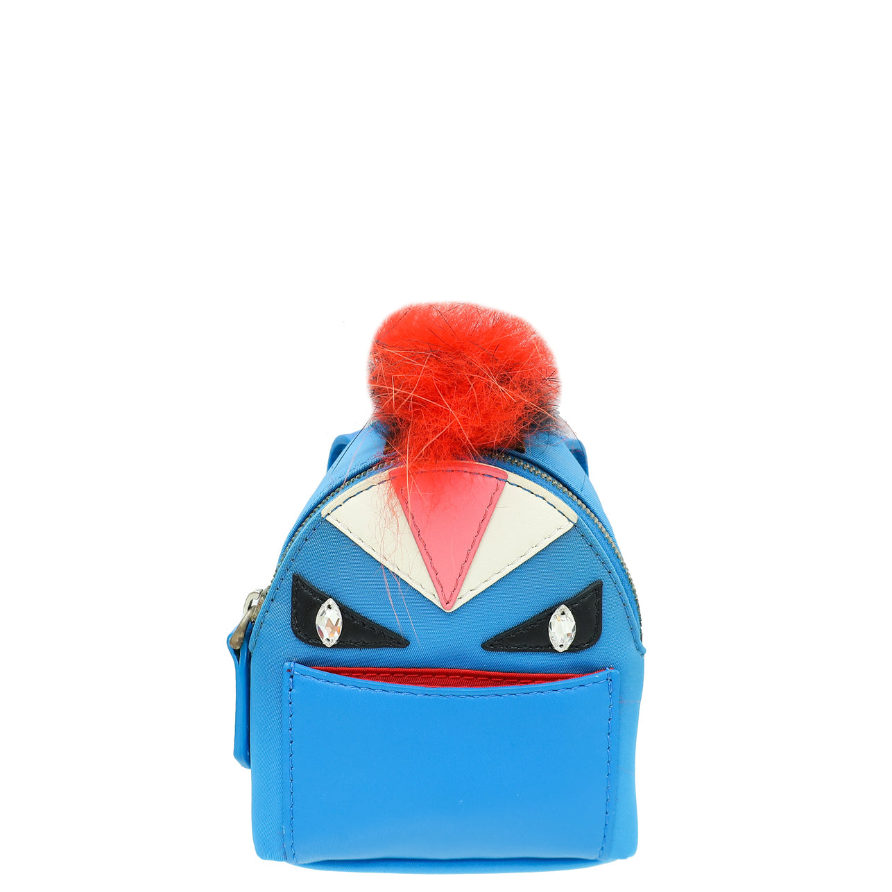 Fendi Blue Multicolor Backpack Monster Eyes Fur Key Chain and Bag Charm-Fendi-THE CLOSET