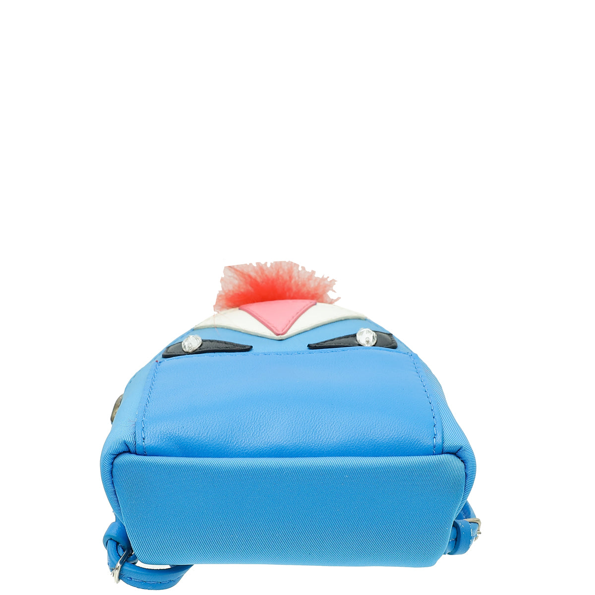 Fendi Blue Multicolor Backpack Monster Eyes Fur Key Chain and Bag Charm