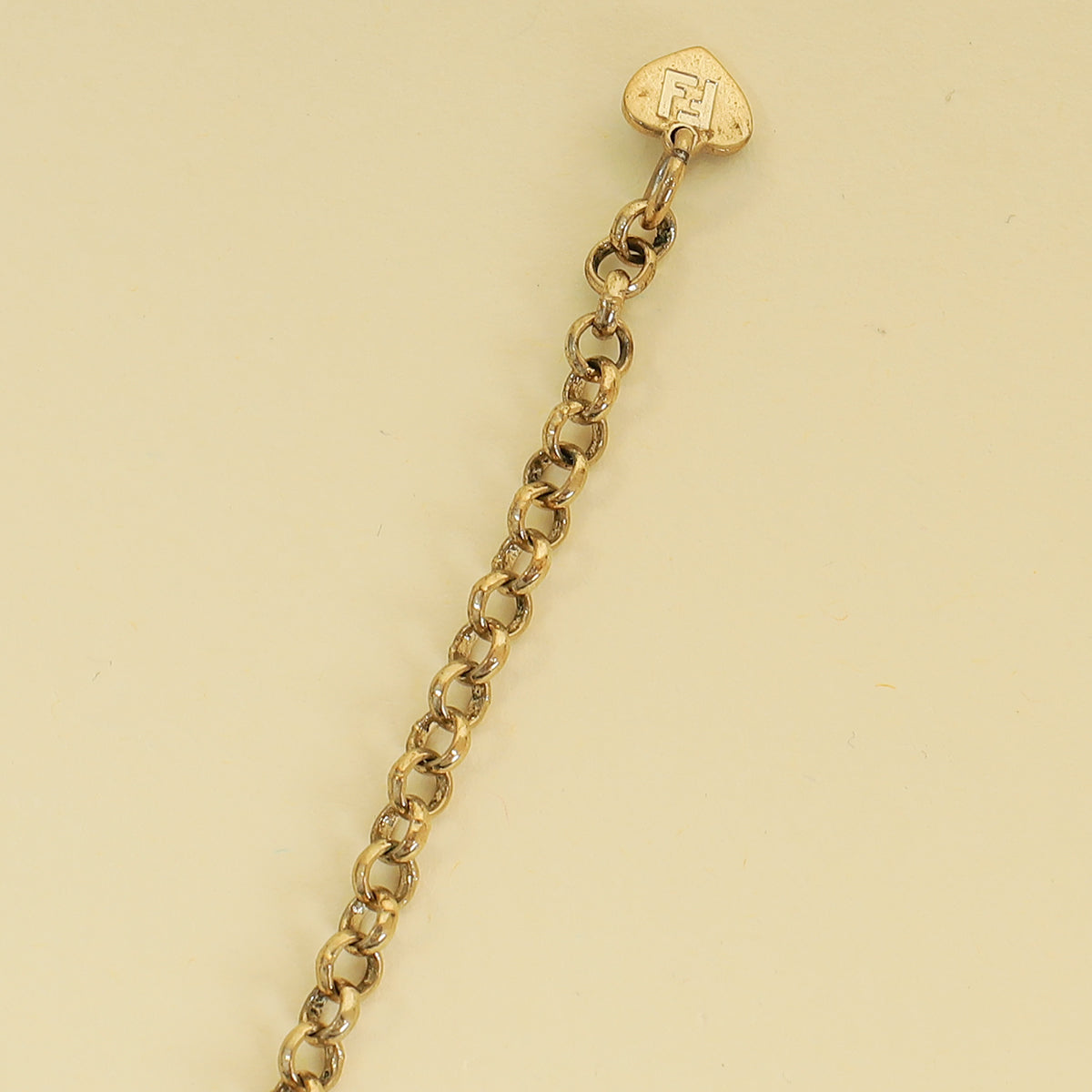 Fendi Gold FF Identification Pendent Chain Necklace