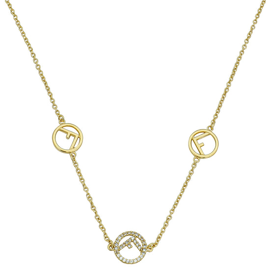 Fendi Gold F is Fendi Necklace W/ Crystal