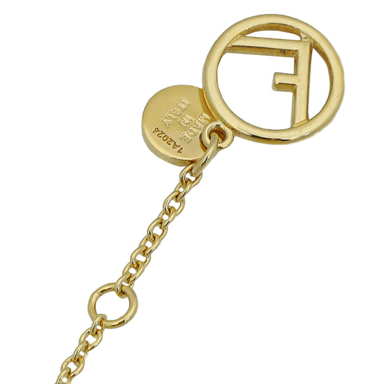 Fendi Gold F is Fendi Necklace W/ Crystal