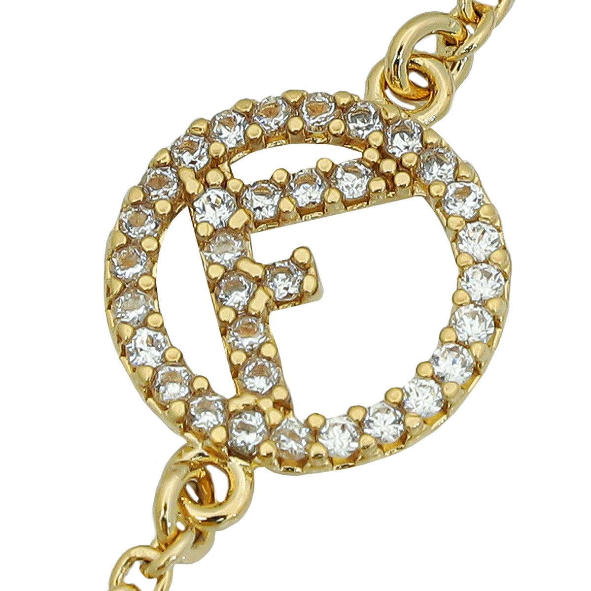 Fendi Gold F is Fendi Necklace W/ Crystal