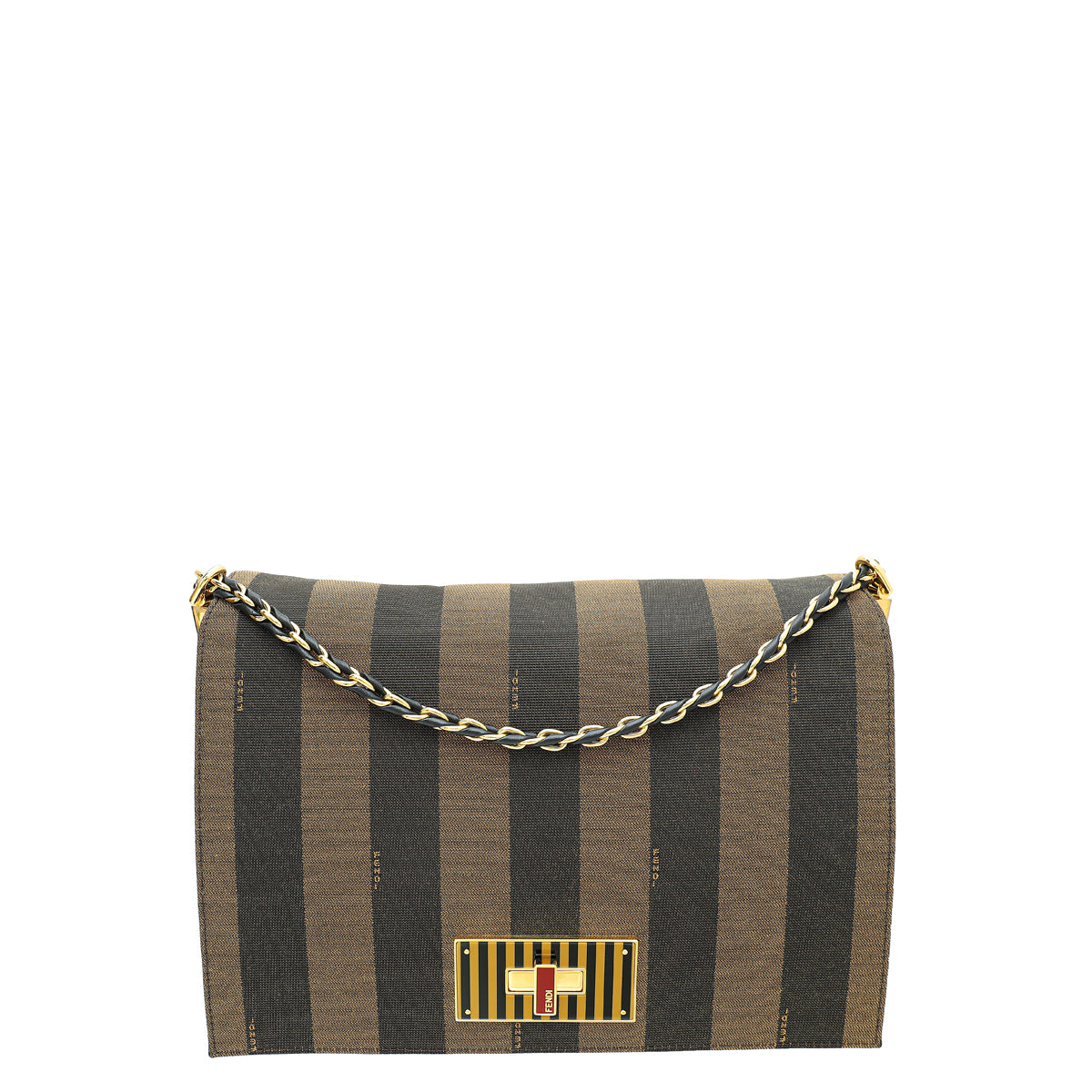 Fendi Bicolor Pequin Claudia Large Bag-Fendi-THE CLOSET