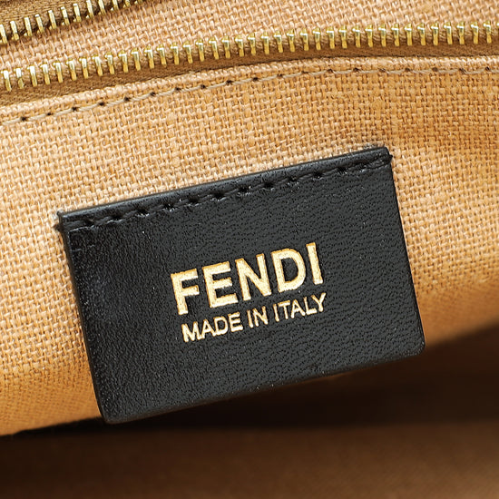 Fendi Bicolor Pequin Claudia Large Bag