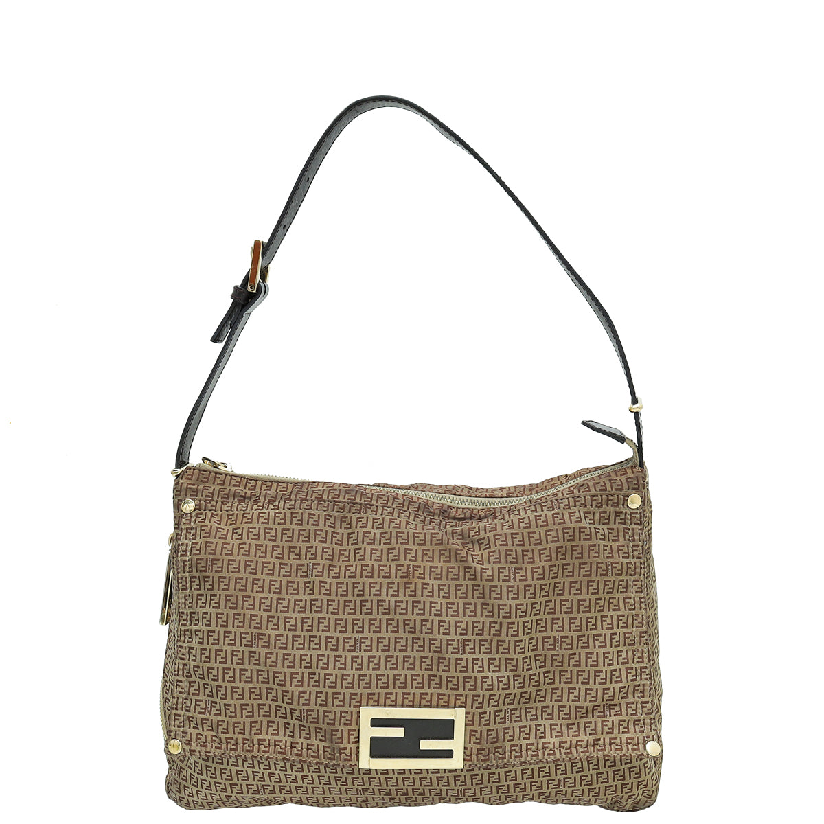 Fendi Brown Zucchino Nylon Shoulder Bag-Fendi-THE CLOSET