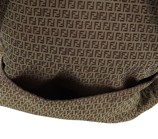 Fendi Brown Zucchino Nylon Shoulder Bag
