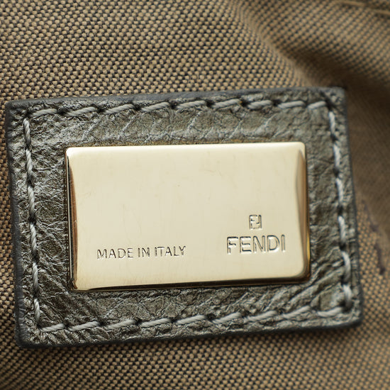 Fendi Bicolor Zucchino Bauletto Boston Medium Bag