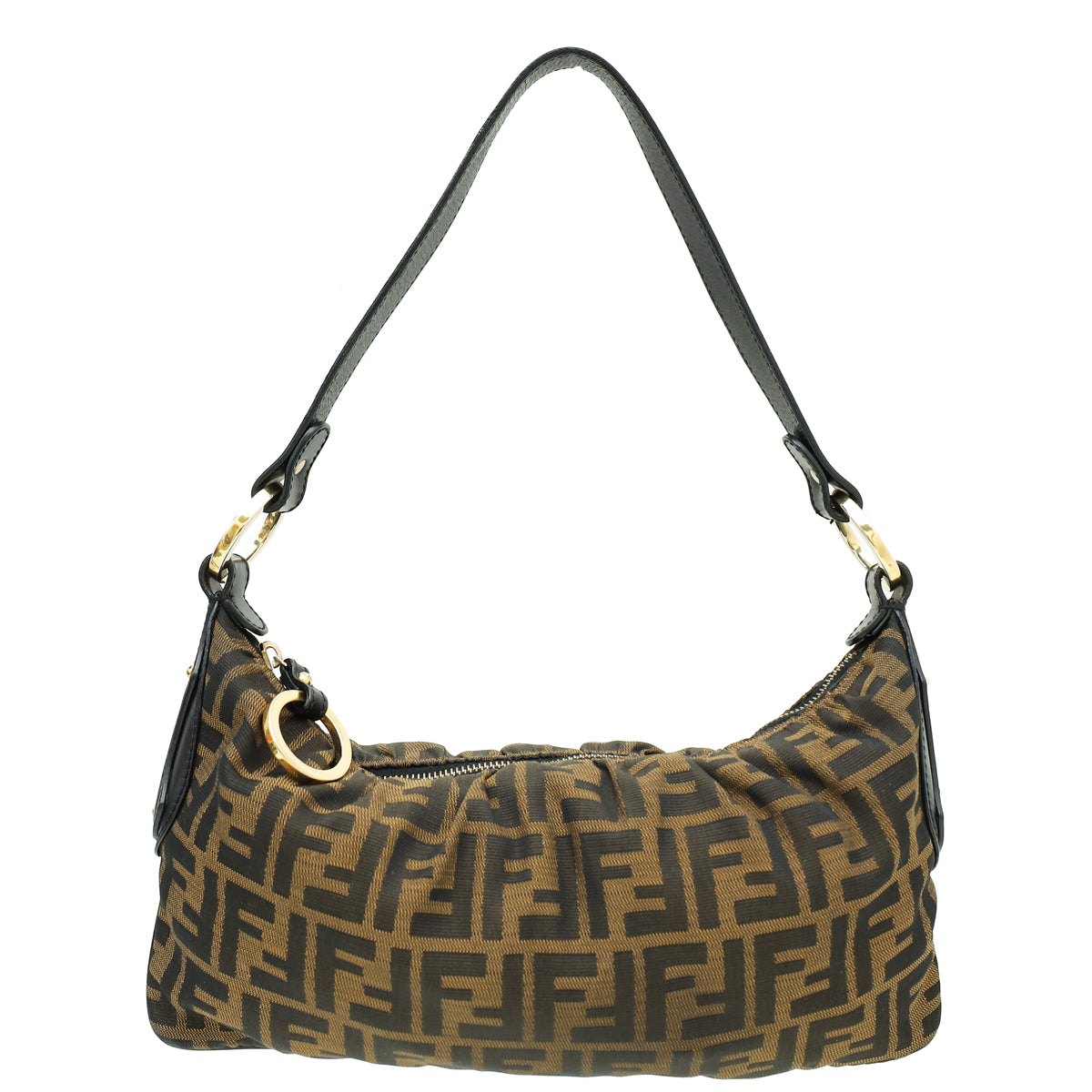 Fendi Bicolor Zucca Pleated Shoulder Bag