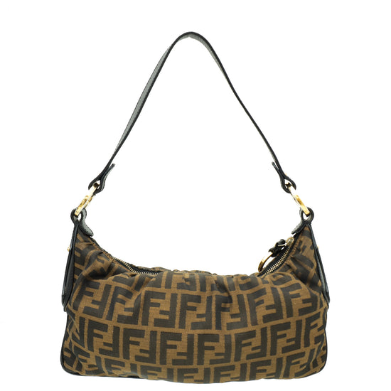 Fendi Bicolor Zucca Pleated Shoulder Bag