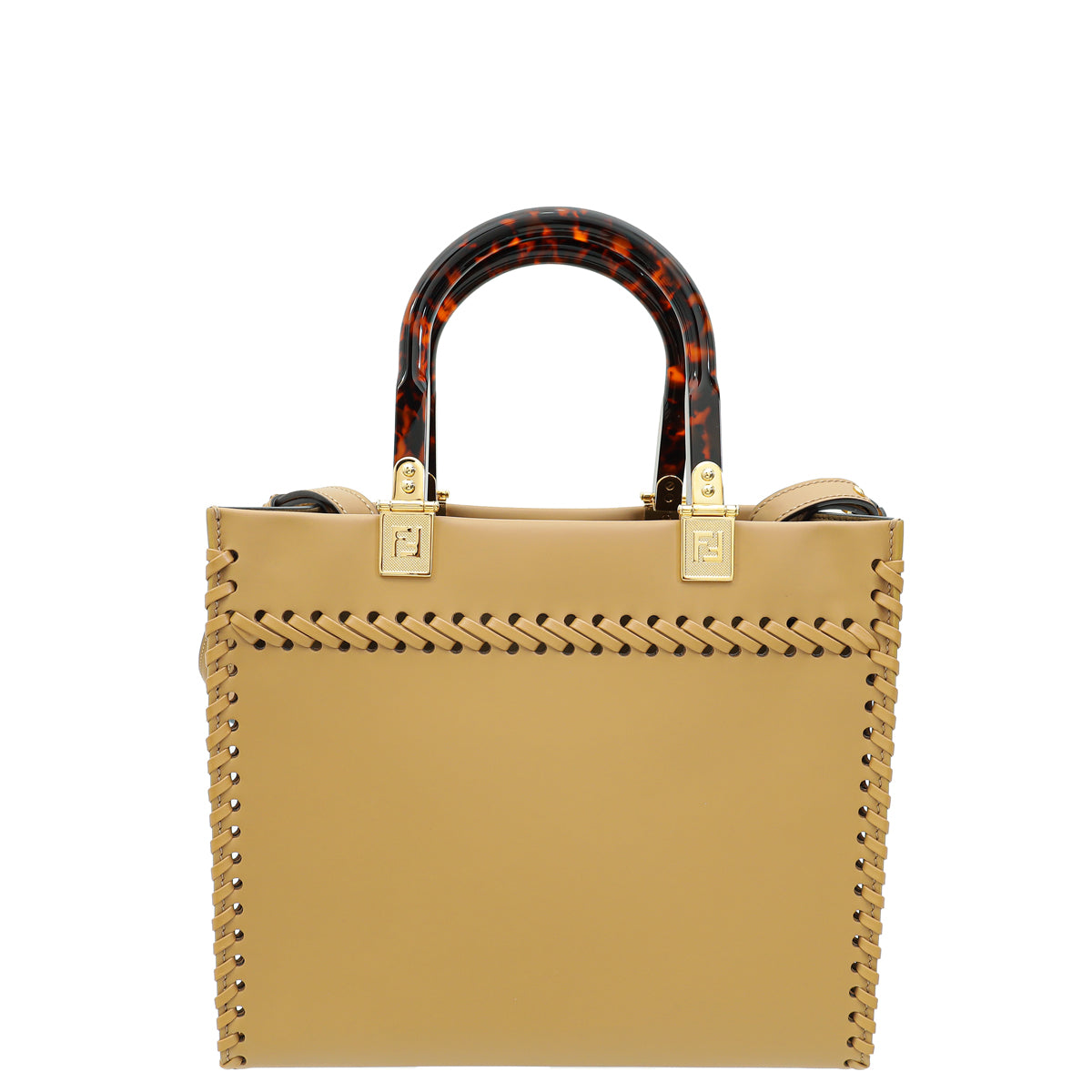 Fendi Camel Brown Sunshine “FENDI ROMA” Shopper Small Bag