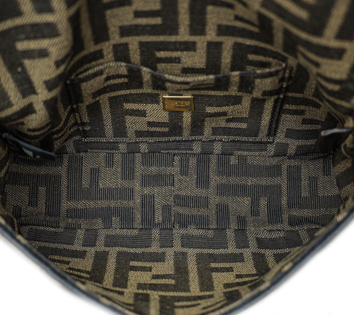 Fendi Vintage Black & Brown Zucca Jacquard Canvas Handbag 