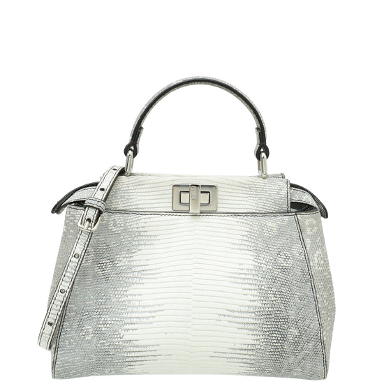 Fendi Bicolor Lizard Mini Peekaboo Bag