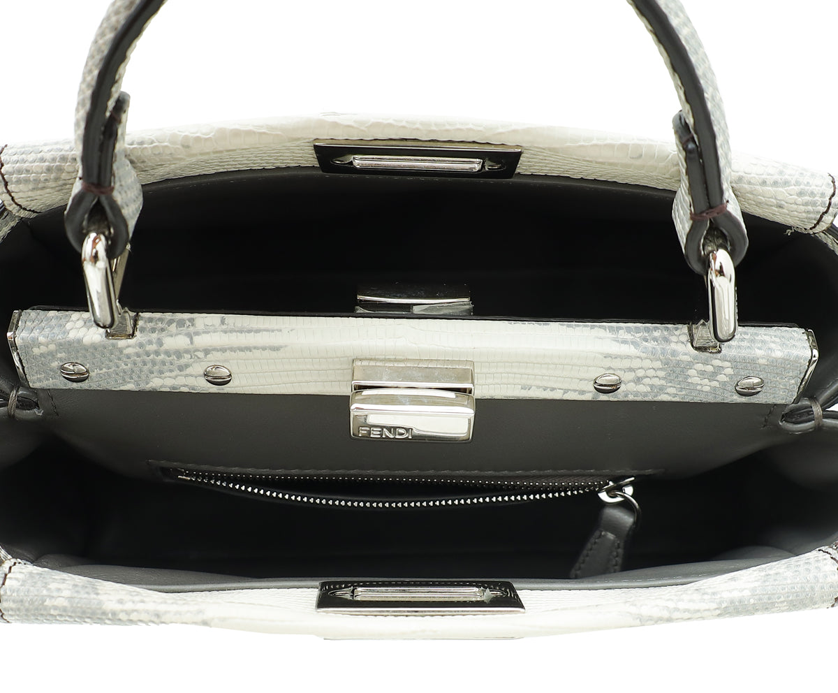 Fendi Bicolor Lizard Mini Peekaboo Bag