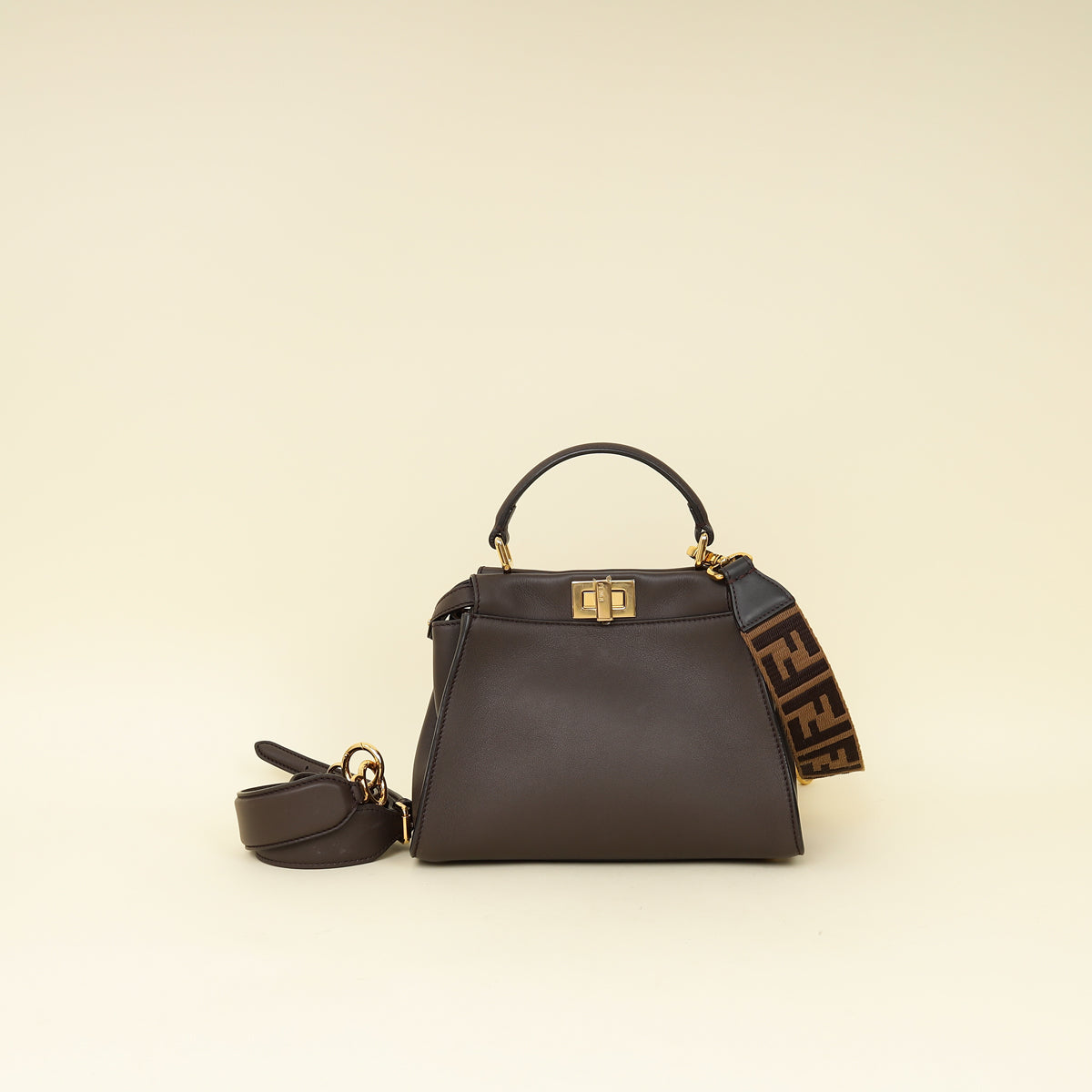 Fendi Chocolate Mini Peekaboo Bag-Fendi-THE CLOSET
