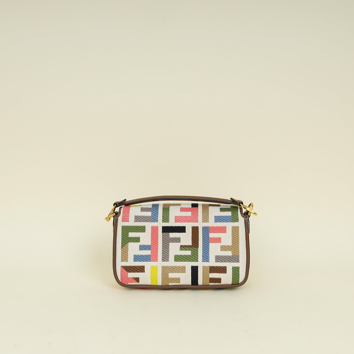 Fendi Multicolor Embroidered Mini Baguette Bag