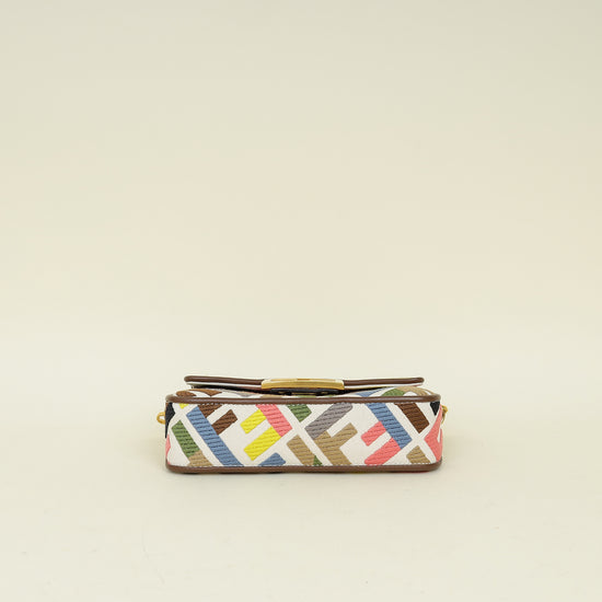 Fendi Multicolor Embroidered Mini Baguette Bag