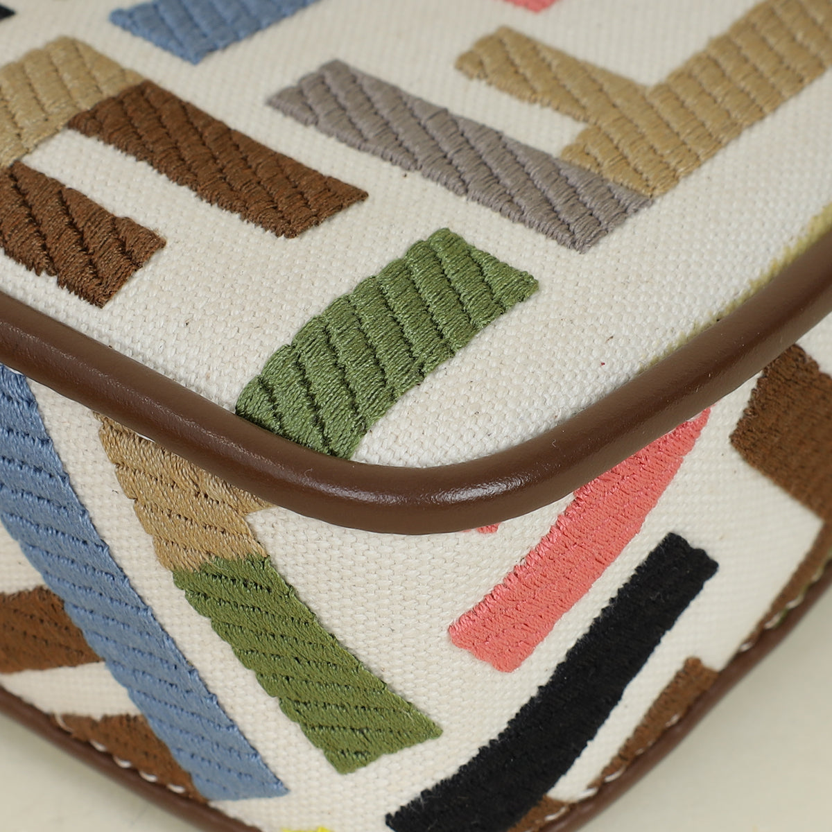 Fendi Multicolor Embroidered Mini Baguette Bag