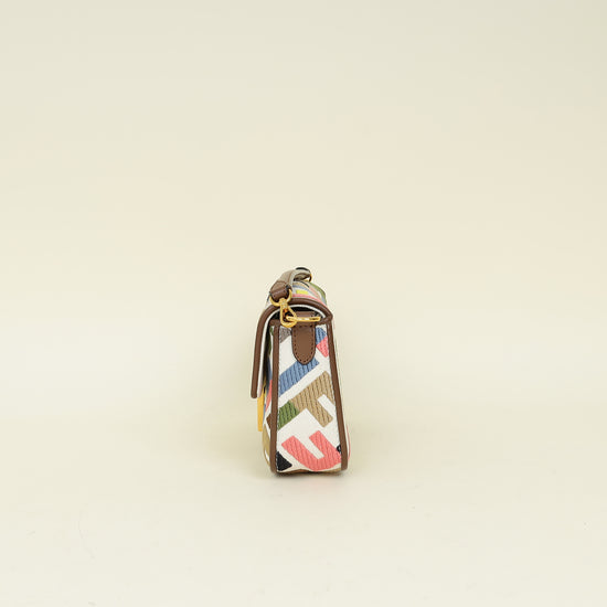 Fendi Multicolor Embroidered Mini Baguette Bag